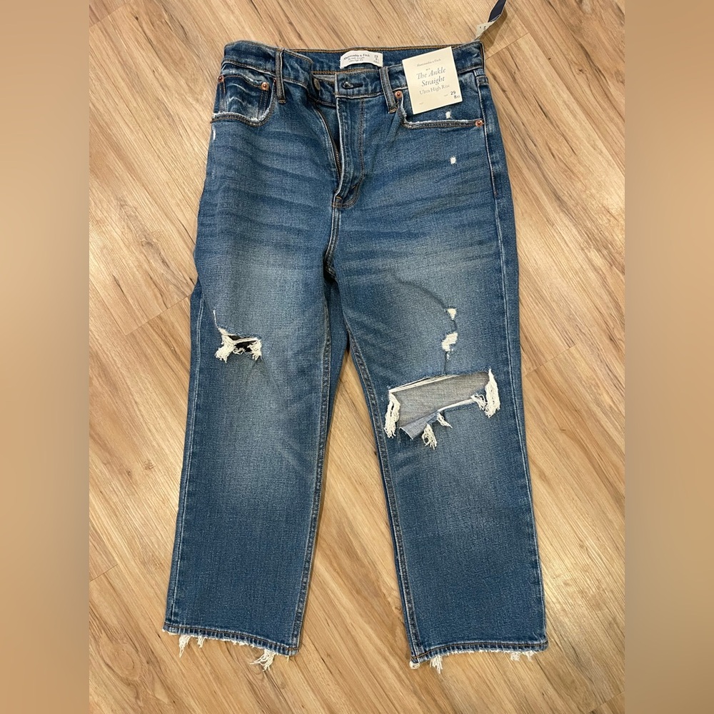 Distressed Blue Jeans